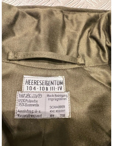 blouson vert militaire heereseigentum kaki neuf taille taille 96u/100 ou 104-108
