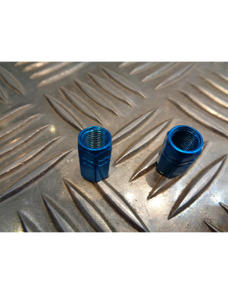jeu de 2 x embout de valve bouchon bleu turquoise scooter moto quad ...