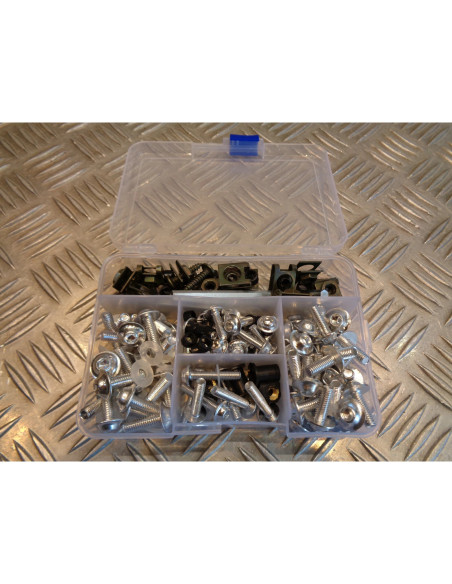 177 vis boulon ecrou clips argent cache carenage carrosserie moto scooter fixati