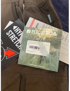 pantalon chasse percussion hyperstretch savane marron kaki taille 46 neuf 2