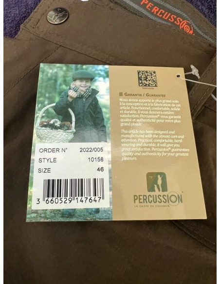 pantalon chasse percussion hyperstretch savane marron kaki taille 46 neuf