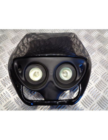 plaque phare tete fourche noir universel adaptable moto enduro trail mecaboite