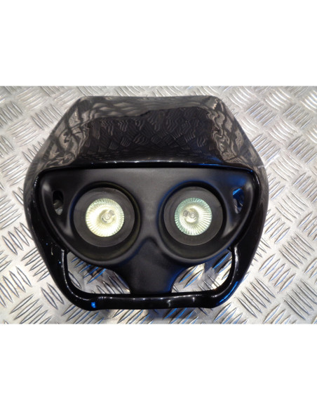 plaque phare tete fourche noir universel adaptable moto enduro trail mecaboite