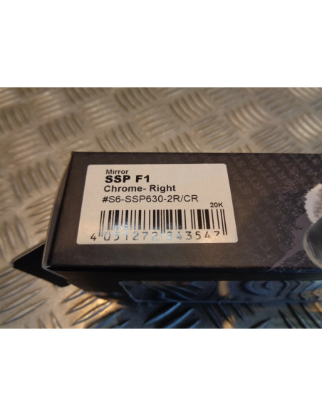 retroviseur droit stage6 chrome type f1 universel adaptable m8 scooter moto