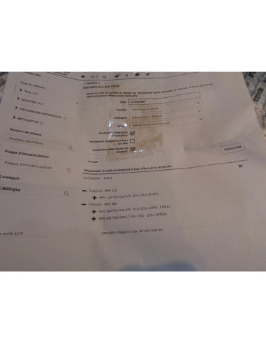 cache aile arriere gauche 65738000BT scooter piaggio 125 300 mp3 blanc 566 caren