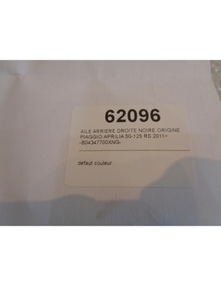 cache aile arriere droit B04347700XNG moto aprilia 50 125 rs apres 2011 gris car