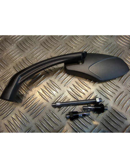 retroviseur gauche alu rectangulaire gris fusil universel adaptable moto scooter