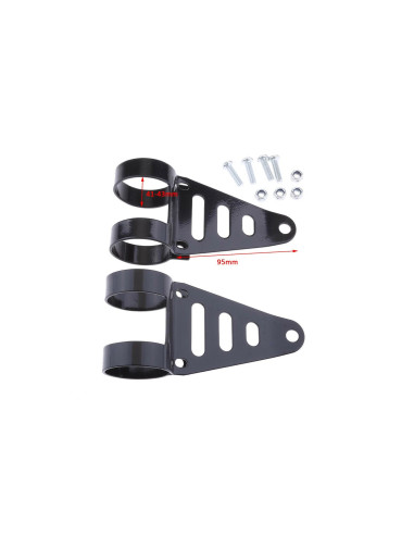 jeu patte platine support phare optique universel adaptable 41 - 43 mm moto mult