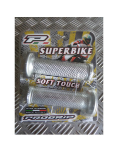 paire poignee revetement caoutchouc guidon 22 mm progrip 717 gris scooter moto q