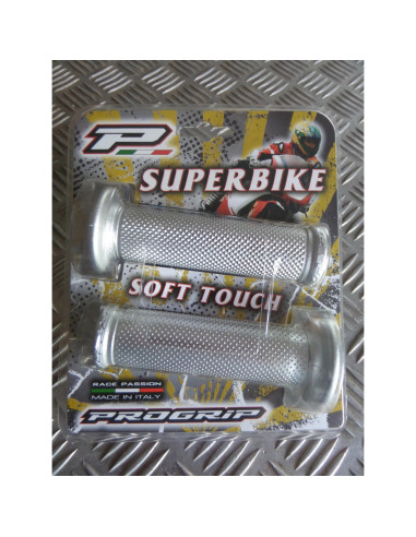 paire poignee revetement caoutchouc guidon 22 mm progrip 717 gris scooter moto q