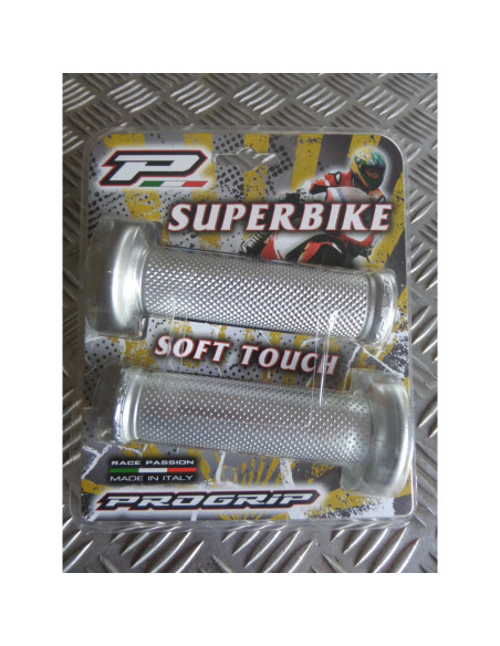 paire poignee revetement caoutchouc guidon 22 mm progrip 717 gris scooter moto q