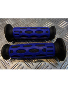 paire poignee revetement caoutchouc guidon 22 mm progrip 768 bleu et noir moto s 2
