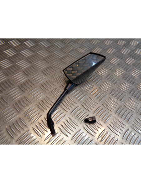 retroviseur droit f1 m10 x 25 look carbone + adaptateur m10 x 25 universel moto