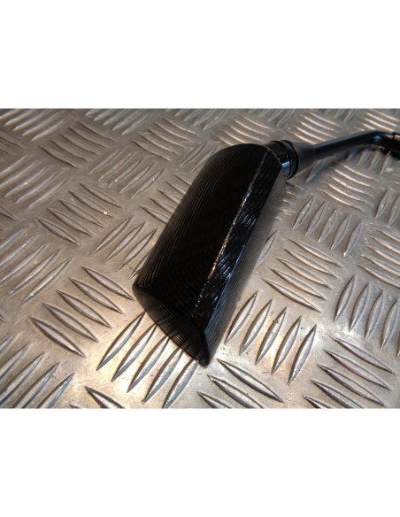 retroviseur droit f1 m10 x 25 look carbone + adaptateur m10 x 25 universel moto