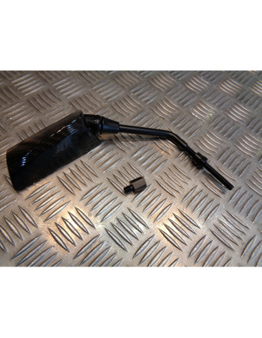 retroviseur droit f1 deluxe m8 x 175 look carbone + adaptateur m8 x 25 universel