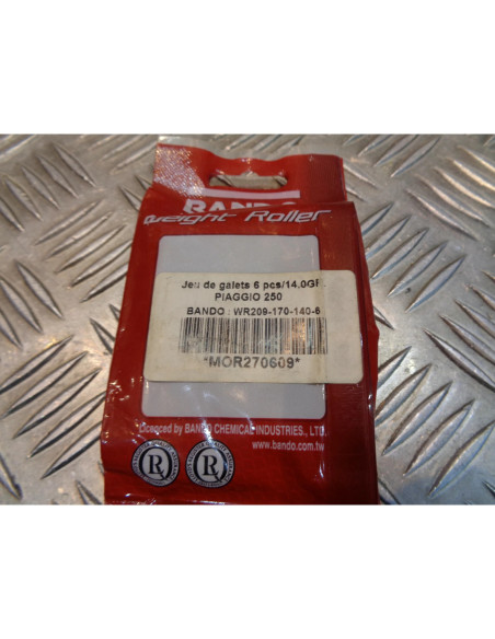 6 galets variateur BANDO 20.9 X 17 mm - 14 gr scooter aprilia 250 atlantic scara