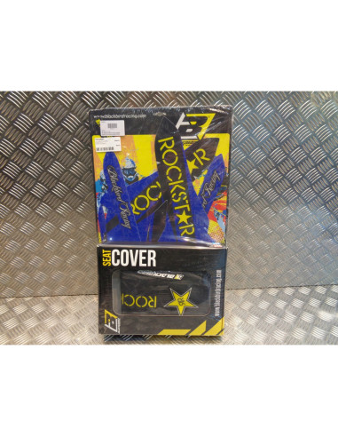 kit complet blackbird autocollants stickers + housse selle rockstar energy moto