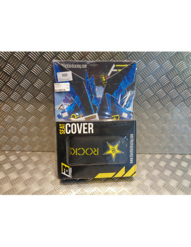 kit complet blackbird autocollants stickers + housse selle rockstar energy moto