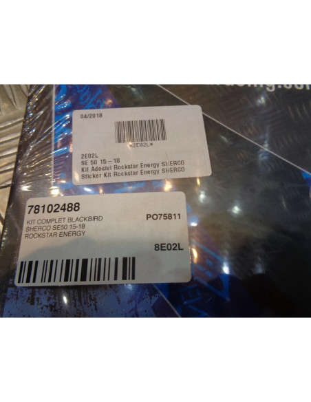 kit complet blackbird autocollants stickers + housse selle rockstar energy moto