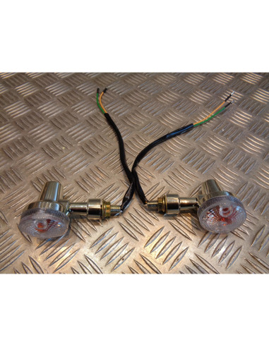 2 x clignotant chrome verre blanc ampoule 12v - 5w moto scooter quad ...