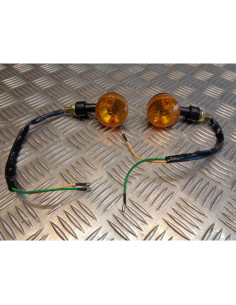 2 x clignotant noir verre orange ampoule 12v - 5w pour moto scooter quad