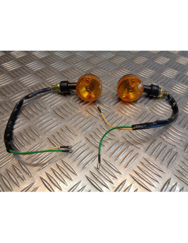 2 x clignotant noir verre orange ampoule 12v - 5w pour moto scooter quad