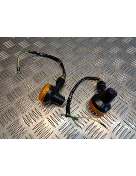 2 x clignotant noir verre orange ampoule 12v - 5w pour moto scooter quad