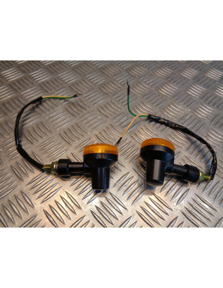 2 x clignotant noir verre orange ampoule 12v - 5w pour moto scooter quad