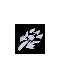 lot 7 pieces plastique blanc carrosserie cache moto dirt bike type crf 50 70 90