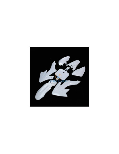 lot 7 pieces plastique blanc carrosserie cache moto dirt bike type crf 50 70 90