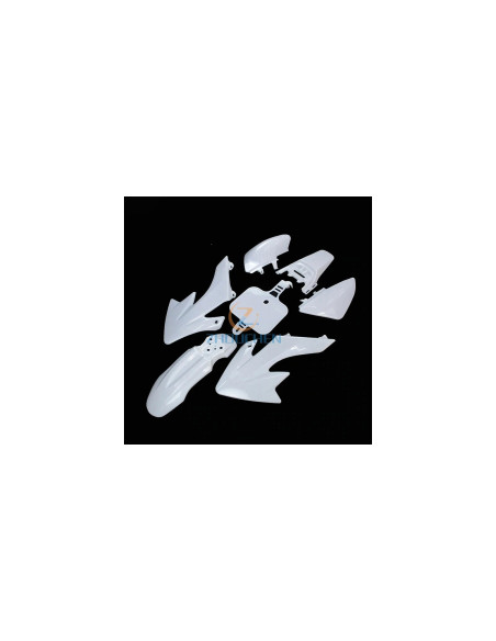 lot 7 pieces plastique blanc carrosserie cache moto dirt bike type crf 50 70 90