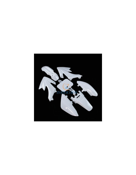 lot 7 pieces plastique blanc carrosserie cache moto dirt bike type crf 50 70 90