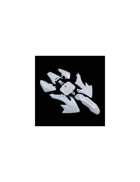 lot 7 pieces plastique blanc carrosserie cache moto dirt bike type crf 50 70 90