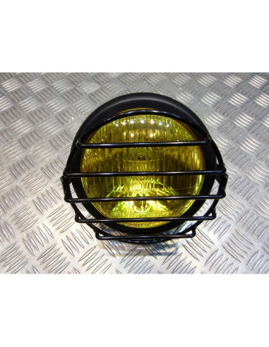 grille de phare metal noir universel moto bobber custom chopper cafe racer scram