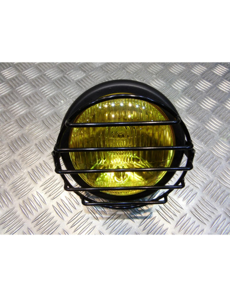 grille de phare metal noir universel moto bobber custom chopper cafe racer scram