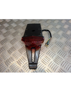 bavette support plaque immatriculation + feu led pour moto enduro course custom