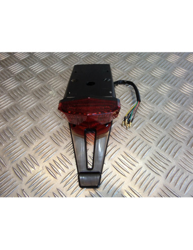 bavette support plaque immatriculation + feu led pour moto enduro course custom