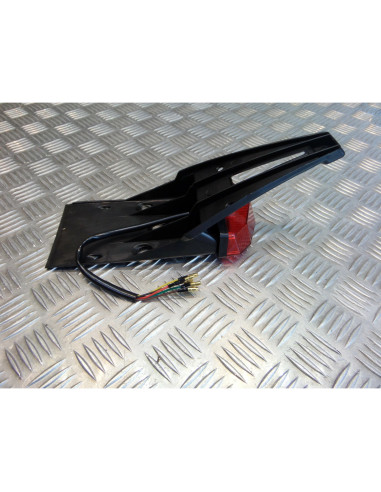 bavette support plaque immatriculation + feu led pour moto enduro course custom