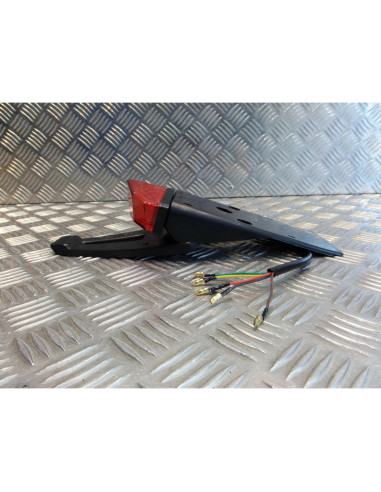 bavette support plaque immatriculation + feu led pour moto enduro course custom