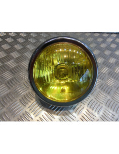 phare metal chrome universel verre jaune moto bobber custom chopper cafe racer s