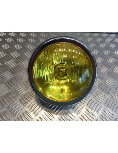 phare metal chrome universel verre jaune moto bobber custom chopper cafe racer s