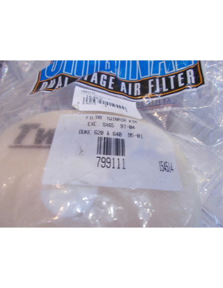 filre a air mousse twinair 792124 moto cross kawasaki 250 kx suzuki rmz