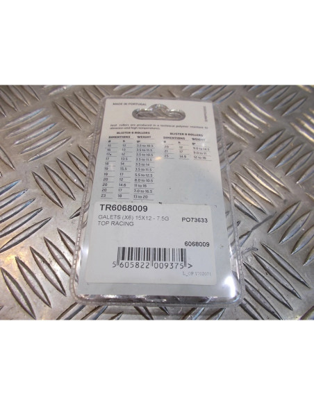 6 galets variateur JASIL 15 X 12 mm - 7,5 gr scooter mbk 50 booster nitro next r