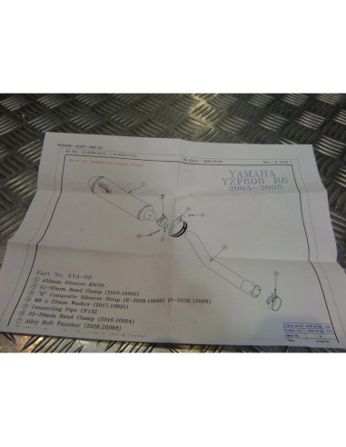 montage scorpion cp132 tube pot silencieux moto yamaha yzf 600 r6 Z039.YA68 col