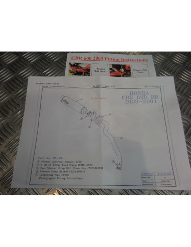 montage scorpion cp136 tube pot silencieux moto honda 600 cbr rr Z039.HA79 manc