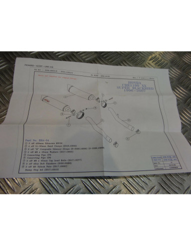 montage scorpion cp005 6 tube pot silencieux moto honda cbr 1100 xx Z039.HA54 m