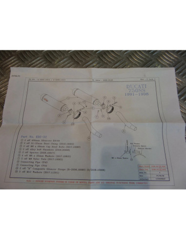 montage scorpion cp043 44 tube pot silencieux moto ducati 750 ss Z039.10013-R co