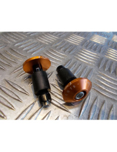 jeu embout orange plat guidon diametre 22 mm moto scooter universel adaptable qu 2