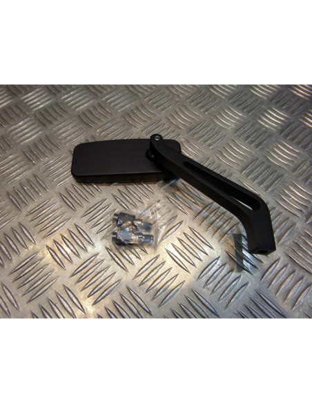 retroviseur droit alu noir mat str8 cnc style scooter moto quad diam 8 et 10 mm