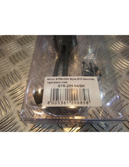 retroviseur droit alu noir mat str8 cnc style scooter moto quad diam 8 et 10 mm